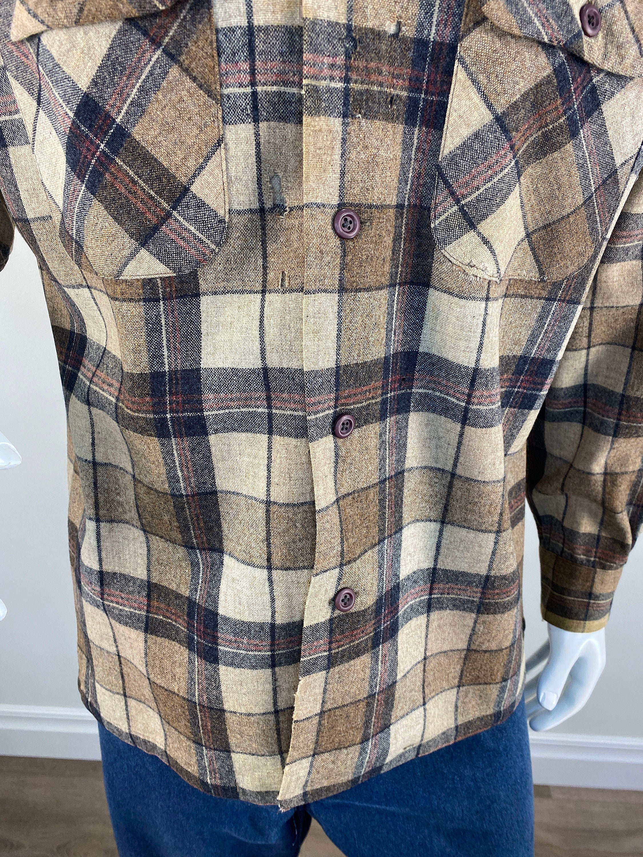 Vintage Pendleton Virgin Wool Distressed Shirt/jacket in