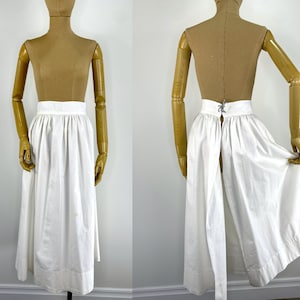 Vintage Edwardian Bleached Muslin Petticoat, Fully Open in the Back and Laces at the Waist