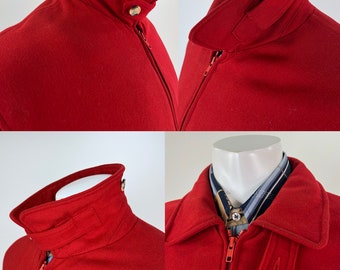 ジャケット・アウター [SullneArchives] 90s Wool Mode Blouson Vintage 1980s Men's Red Wool Jacket With Large Pockets by