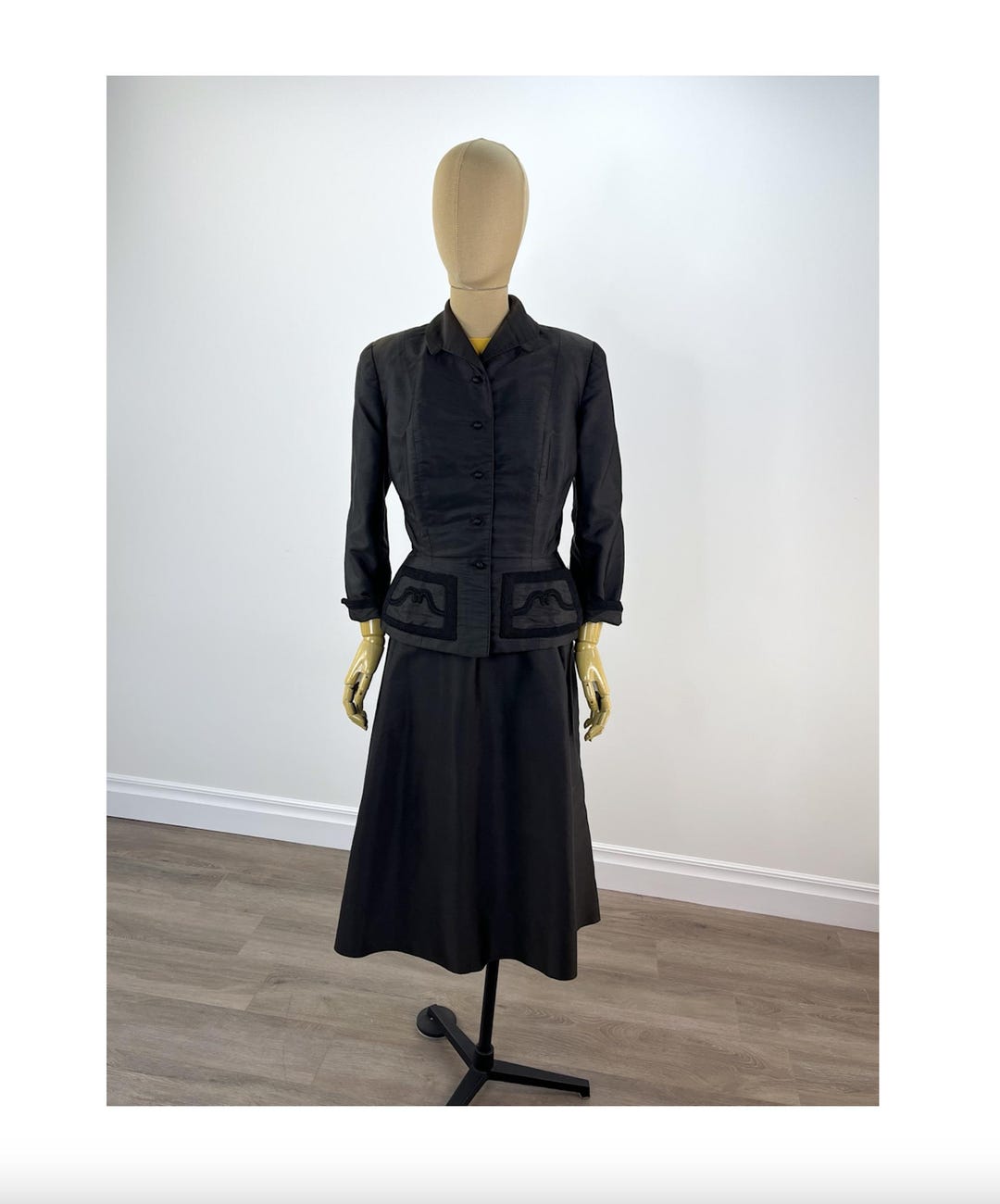 1950s Silk Skirt Top Set by Cadillac | XS/S main image 0