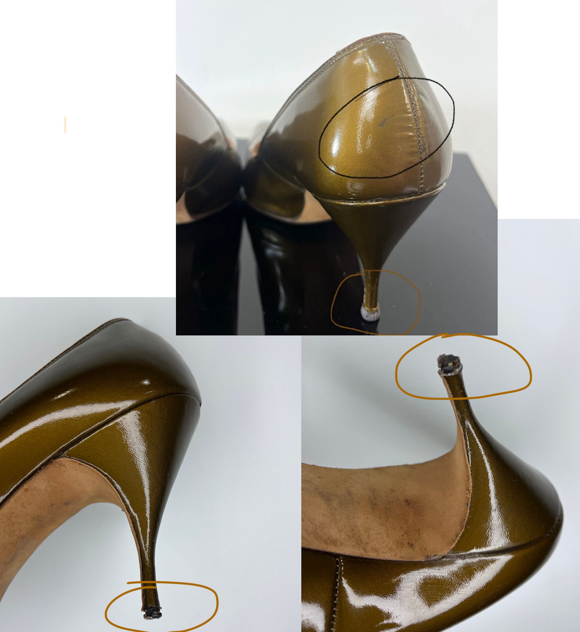 Vintage Late 1950s/early 1960s Antique Gold Patent Leather