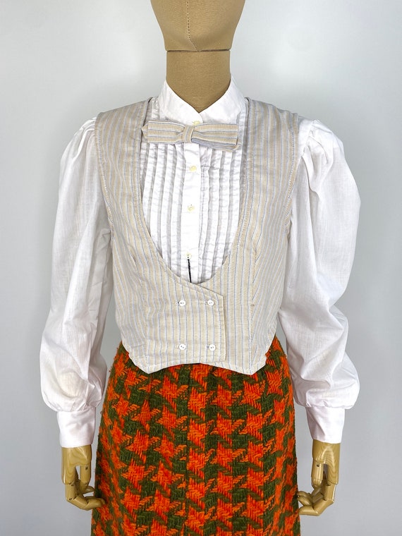 Vintage 1970s Deadstock Uniform Shirt & Vest. Whi… - image 4