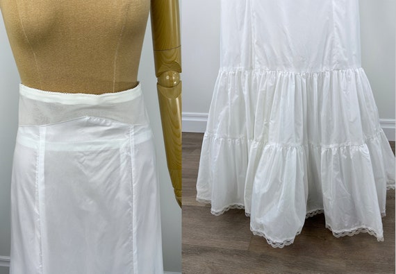 Vintage White Nylon Bridal Petticoat.  Full Lengt… - image 7