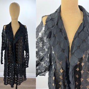 Vintage 1920s Black Circle Pattern Lace Clutch Coat For Study, Inspiration or Pattern