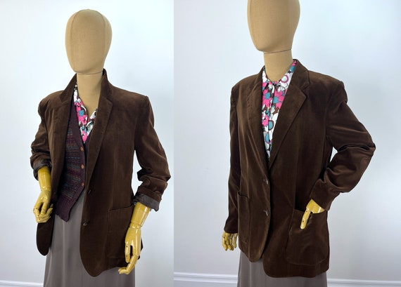 Vintage 1970s Brown Cotton Velveteen Blazer by Ca… - image 3