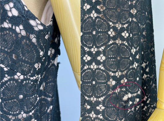 Vintage 1960s Black Illusion Lace Vest/Micro Mini… - image 10