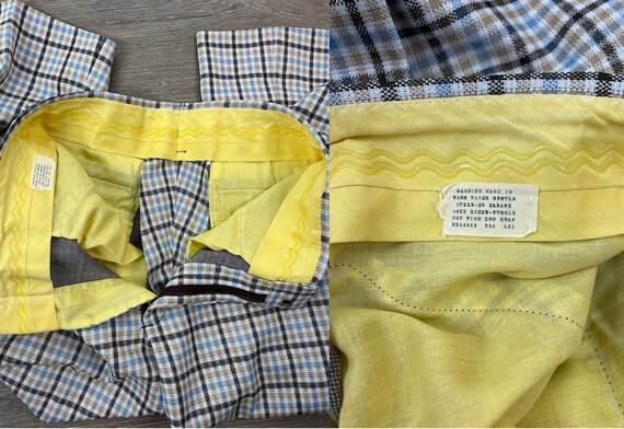 Blue and yellow plaid pants clearance