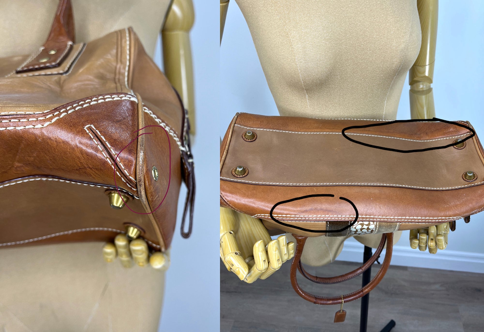 Vintage 2000s Tan and Brown Leather Coach Handbag - Etsy