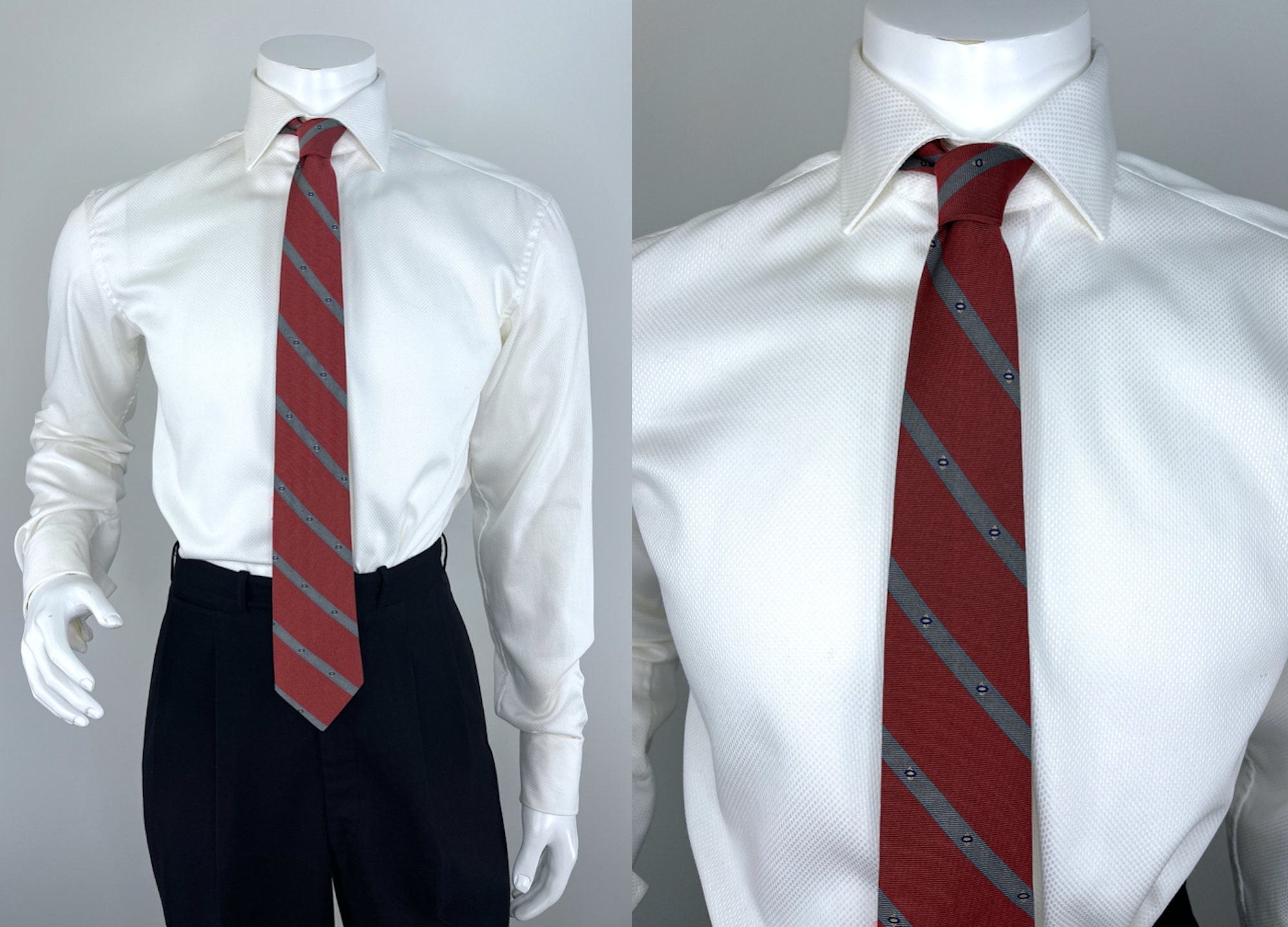 100% Silk ties (02-Red stripes)