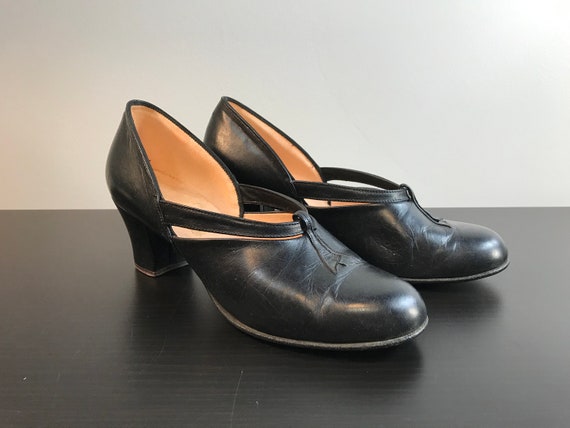 Vintage Daniel Green Comfy Slippers, Black Leather