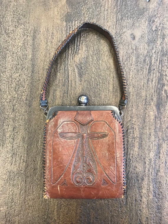 Art Nouveau Tooled Leather Purse, Arts & Crafts To