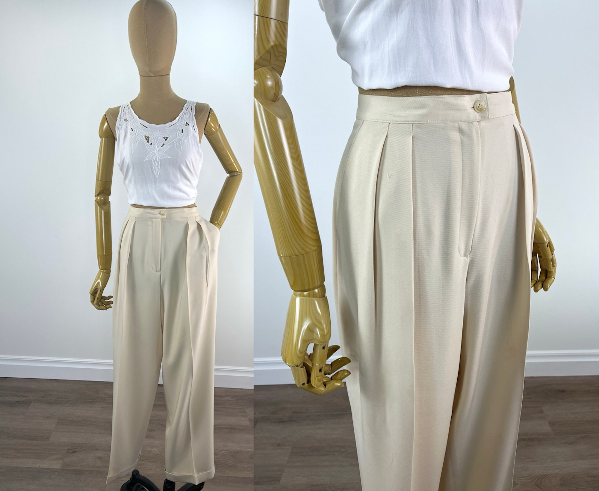 Classic Double-Pleat Herringbone Pant - Noah