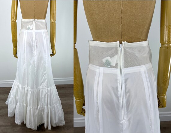 Vintage White Nylon Bridal Petticoat.  Full Lengt… - image 4