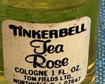 Vintage Tinkerbell Tea Rose Cologne Perfume for "Young Lady" by Tom Fields 1950s