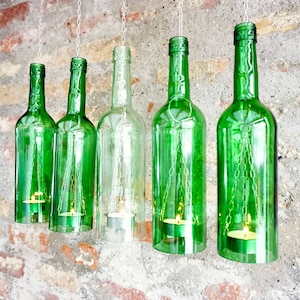 Upcycling hanging lamp from a 0.75 l wine bottle (1 piece)