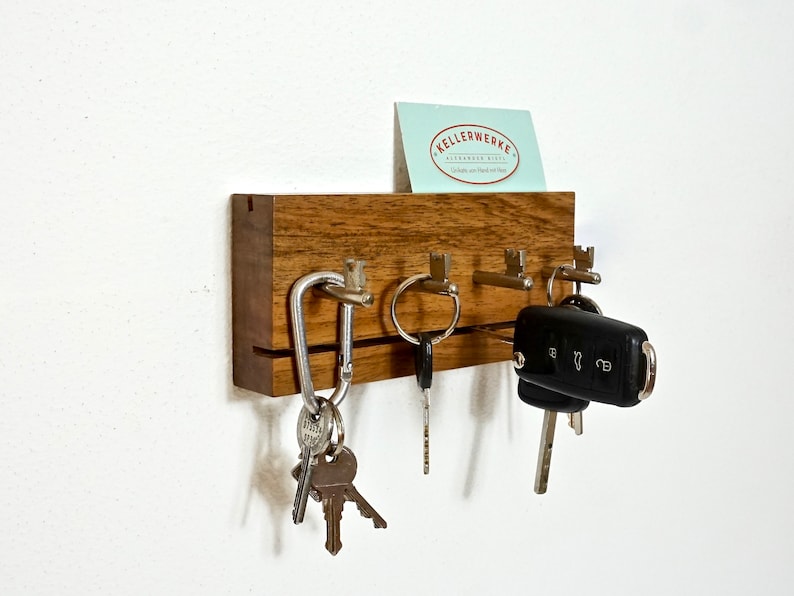 Keyboard Made of Solid Walnut Wood 4 Hooks/ Hook Bar/ Key Etsy