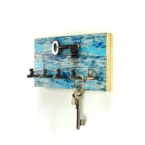 Maritime driftwood key rack (5 hooks)/ hook rail/ unique piece
