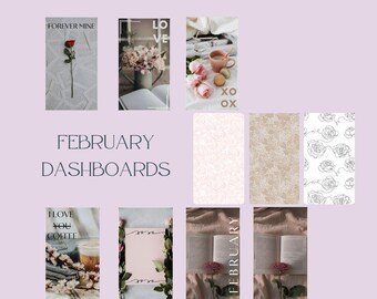 STANDARD February Dashboard Set PRINTABLE | Floral Dashboards