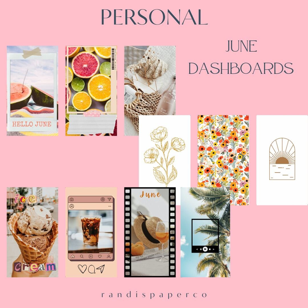PERSONAL June Photo Dashboard Set | Printable Dashboards | Summer ...