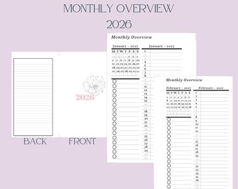 POCKET 2026 Monthly Overview