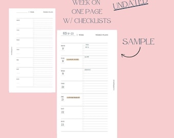 PERSONAL Week On One Page with To-Do's