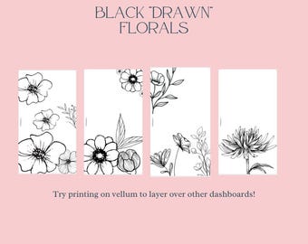 PERSONAL Black Florals Dashboard Set