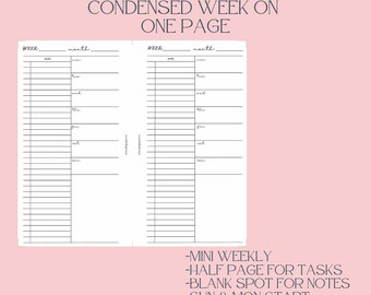 PERSONAL Condensed Week On One Page