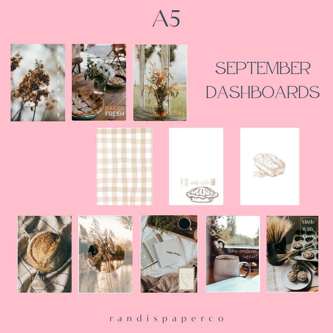 A5 Sept Photo Dashboard Set | Autumn Dashboards | Fall Dashboards ...