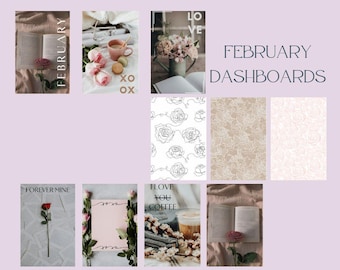 FCC Printable February Dashboard Set | Printable floral dashboards | Planner Dashboards