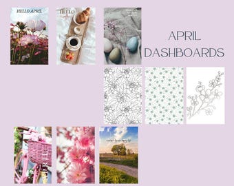 A5 April Dashboard Set | Floral Dashboards | Printable Planner Inserts