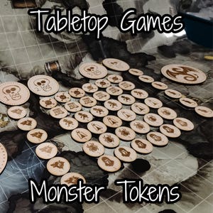 Tabletop Games Monster Tokens (54 Pieces): DnD, Pathfinder, TTRPG Accessories, Battlemap