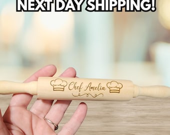 Rodillo de madera infantil personalizado grabado con láser