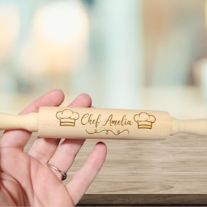 Rodillo de madera infantil personalizado grabado con láser