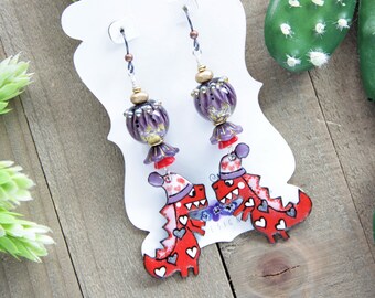 Animal lover gift Bohemian Earrings Bugs lover gift Love bug Earring Cockroach Earring Enamel Bug Earring La Cucaracha Bug earrings