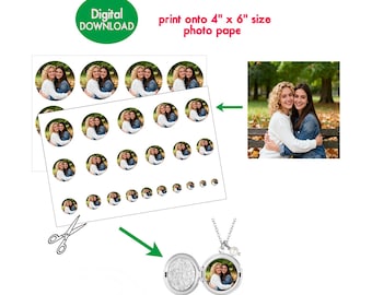 Custom Locket Photo Resize, Multiple Shapes (Digital Download)