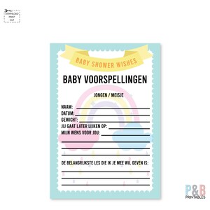 Baby Rainbow, Baby prediction, Baby shower game, Baby Shower Printable, Baby gender party, Baby gender reveal, instant download,