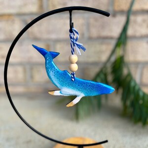Humpback Whale Beach Christmas Ornament, Whale Ornament, Sea Life Ornament, Whale Art, Nautical Christmas Ornament, Handmade Ornament