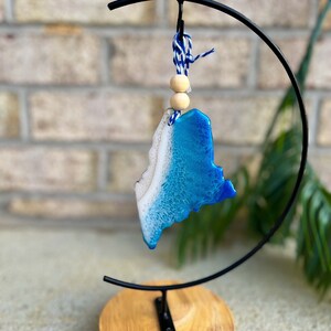 Maine Ornament, Beach Resin, Ocean Resin Art, Maine Gift, Beach Ornament, Beach Gifts, Coastal Christmas Ornaments