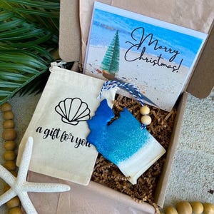 Washington Beach Ornament Gift Box with Gift Bag and Custom Card, Washington State Ornament, Personalized Beach Gift