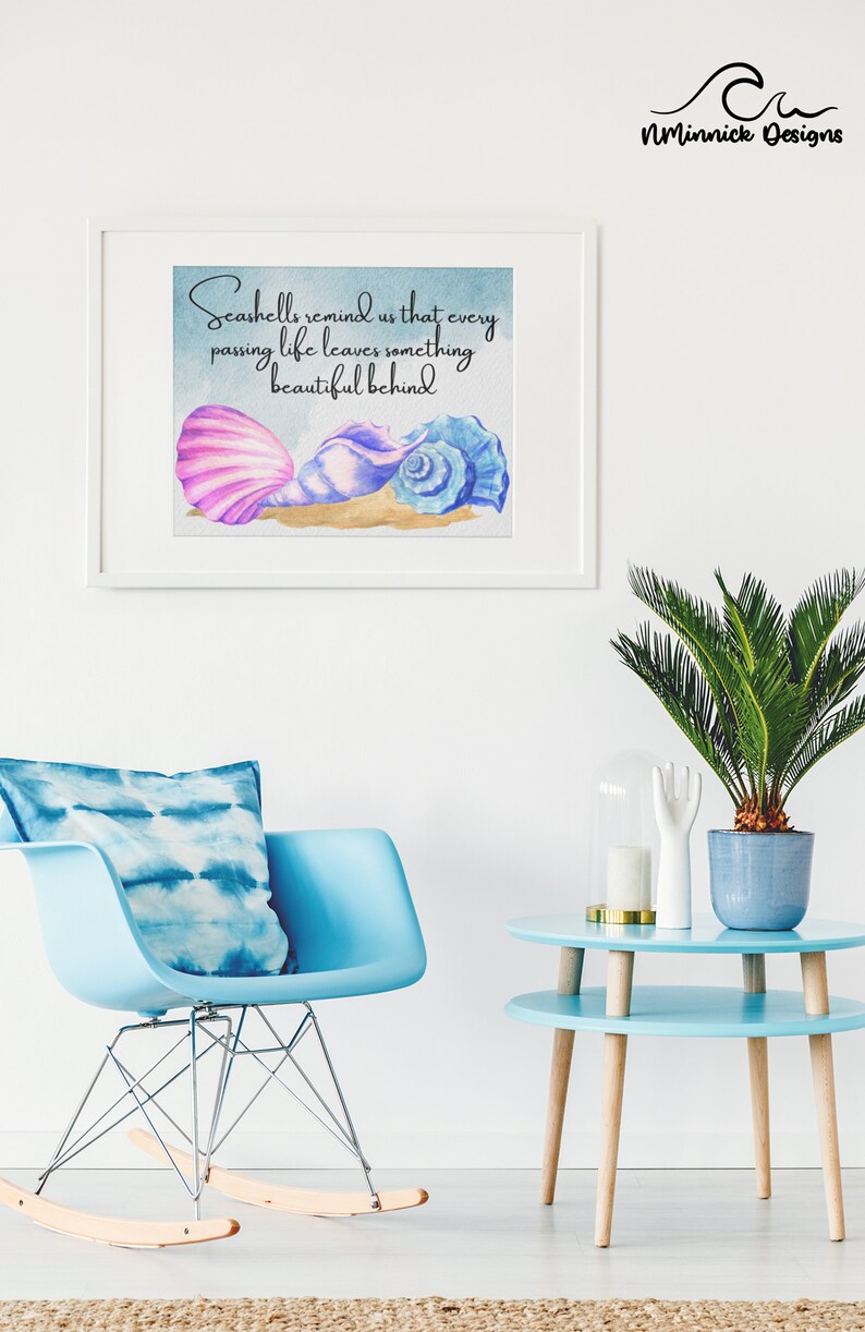 Seashells Remind Us Poem Print, in Memory Of, Seashell Wall Art Print ...