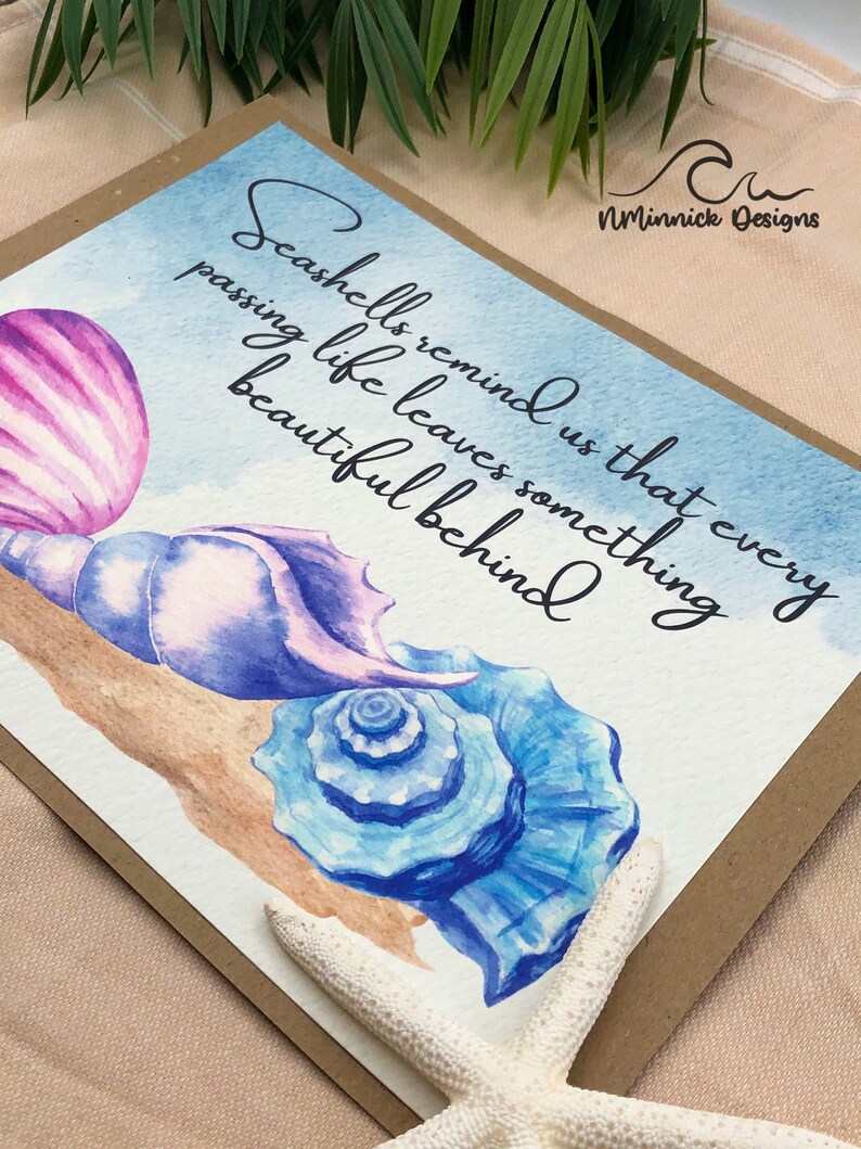 Seashells Remind Us Poem Print, in Memory Of, Seashell Wall Art Print ...