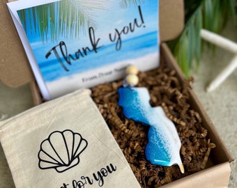 New Jersey Beach Ornament Gift Box with Gift Bag and Custom Card, New Jersey Gift, Beach Christmas, Jersey Shore Holiday Ornament