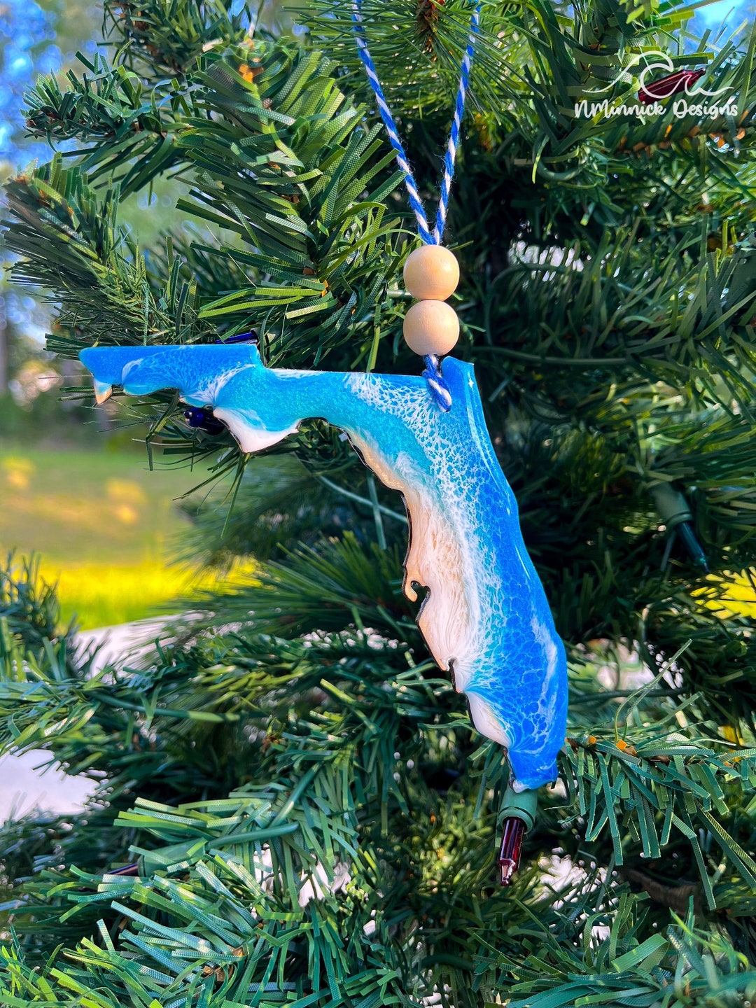 Florida Beach Ornament, Coastal Christmas Ornament, Clearwater Beach