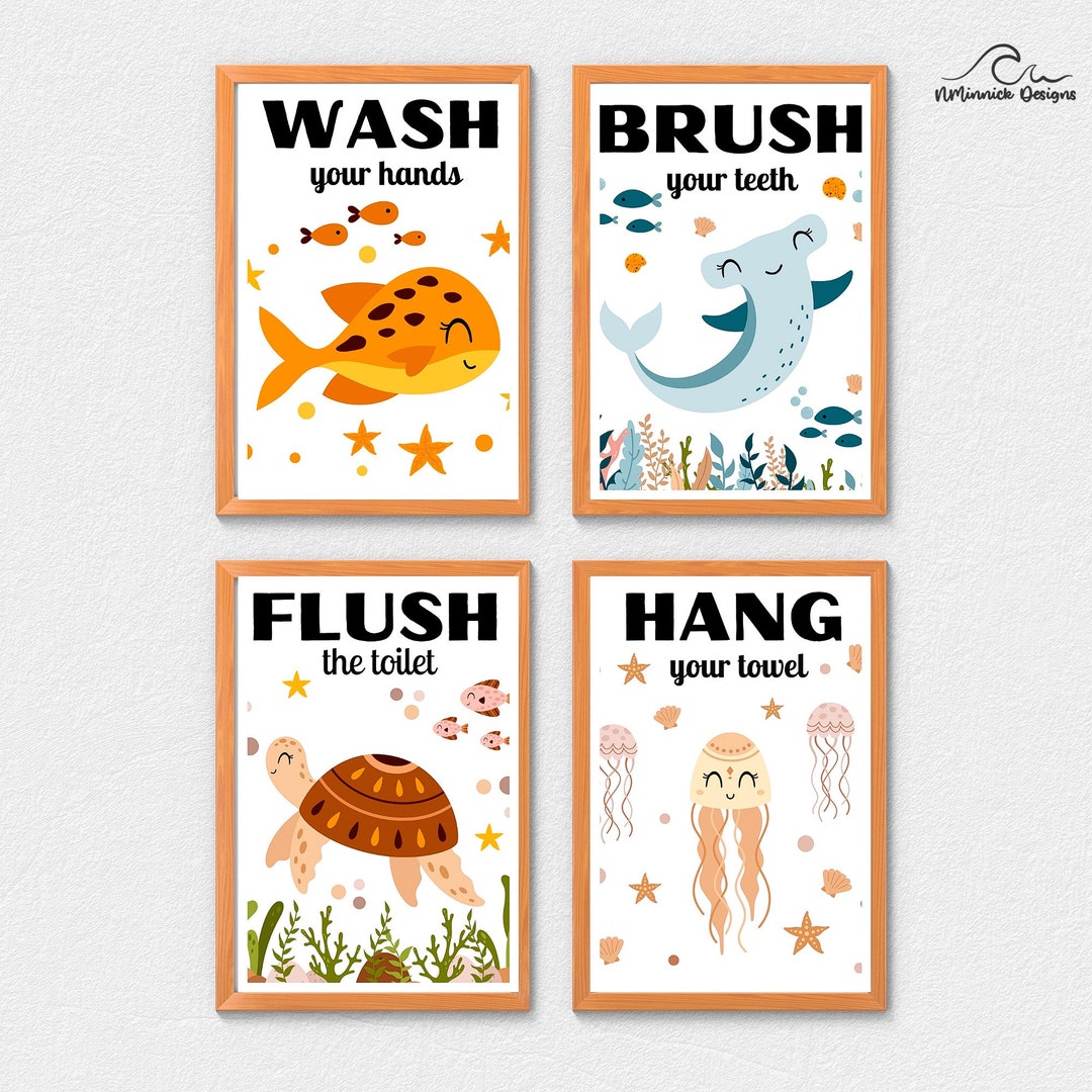 Kids Bathroom Decor, Under the Sea, Bathroom Wall Art, Bathroom