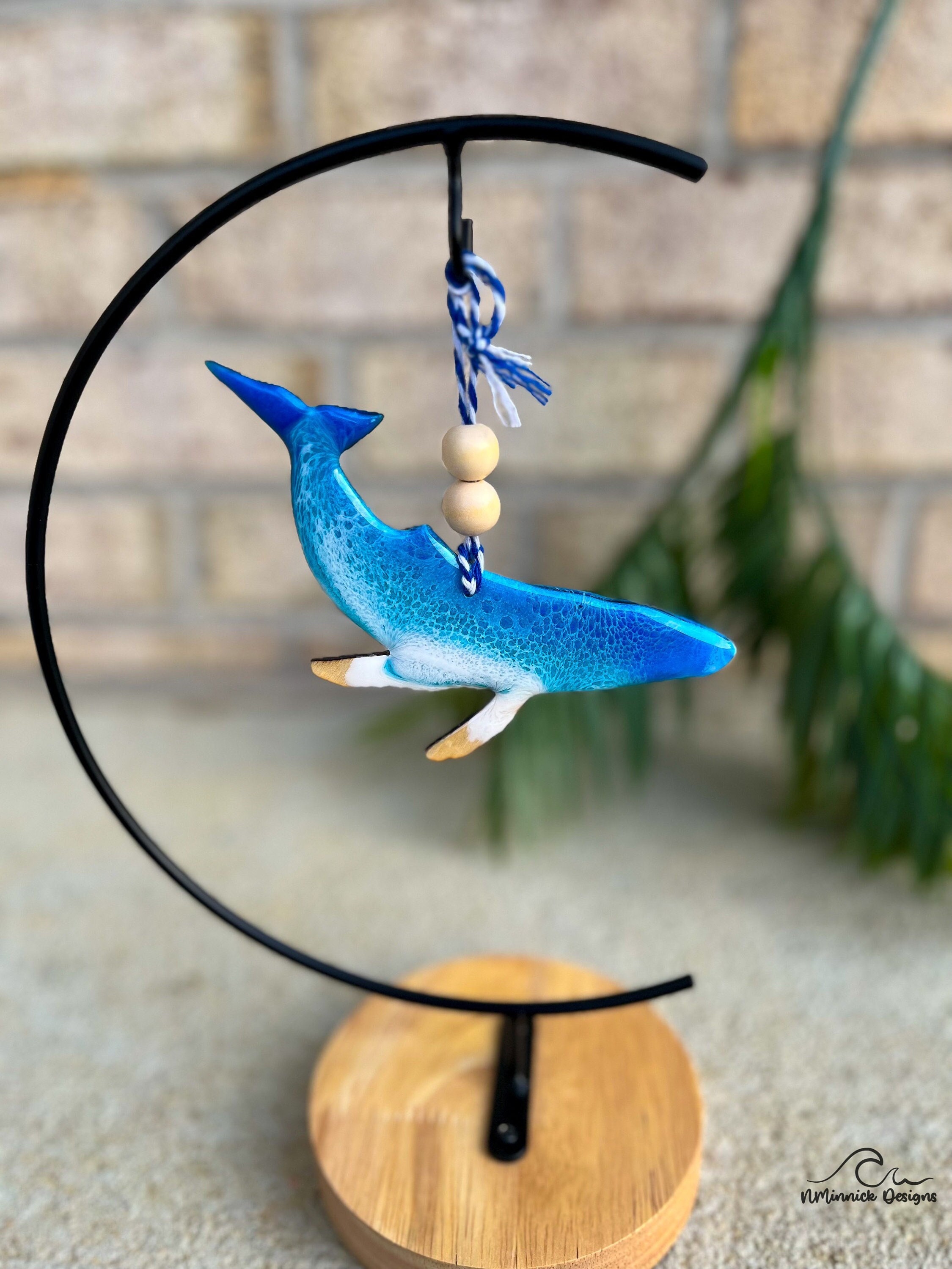 Humpback Whale Beach Christmas Ornament, Whale Ornament, Sea Life Ornament, Whale Art, Nautical Christmas Ornament, Handmade Ornament