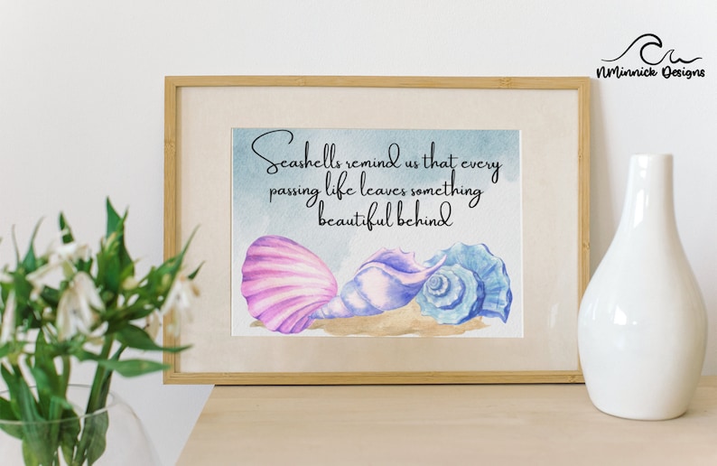Seashells Remind Us Poem Print, in Memory Of, Seashell Wall Art Print ...