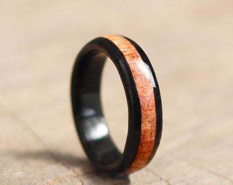Giant Redwood and Ebony Wooden Ring, Giant Sequoia Wooden Ring