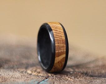 Whiskey Barrel & Ebony Wooden Ring