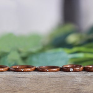 Stackable Wooden Ring, Handmade Walnut Wooden Ring