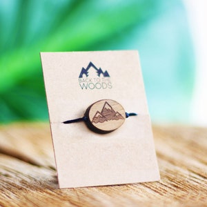 Wooden Mountains Bracelet, Gift for Hikers